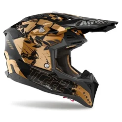Kask cross AIROH AVIATOR 3 LEGEND CHROME GLOSS czarny złoty