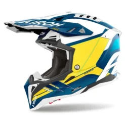 Kask cross AIROH AVIATOR 3 SABER BLUE MATT niebieski żółty biały
