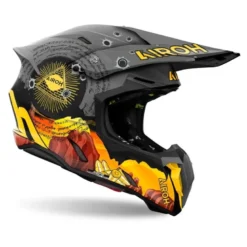 Kask cross AIROH TWIST 3 ADVENTURE MATT szary pomarańczowy zielony