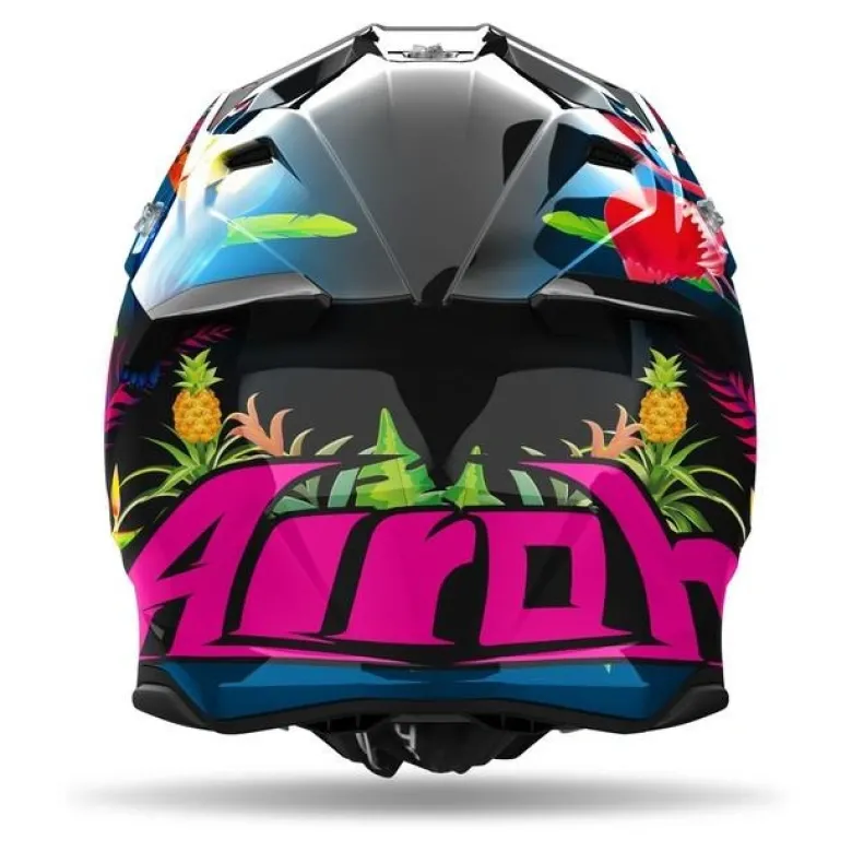 Kask cross AIROH TWIST 3 AMAZONIA GLOSS czarny niebieski zielony różowy