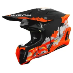 Kask cross AIROH TWIST 3 DIRT MATT czarny pomarańczowy fluo