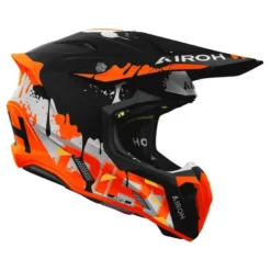 Kask cross AIROH TWIST 3 DIRT MATT czarny pomarańczowy fluo