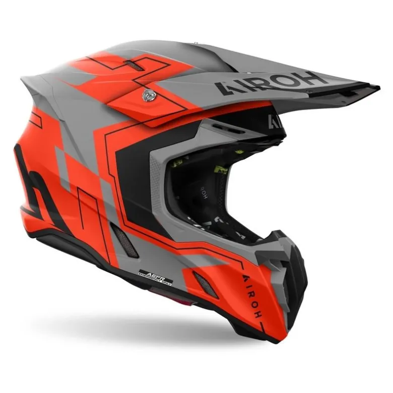 Kask cross AIROH TWIST 3 DIZZY ORANGE FLUO MATT pomarańczowy fluo szary