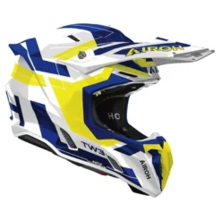 Kask cross AIROH TWIST 3 DYNASTY BLUE YELLOW GLOSS biały niebieski żółty