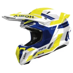Kask cross AIROH TWIST 3 DYNASTY BLUE YELLOW GLOSS biały niebieski żółty
