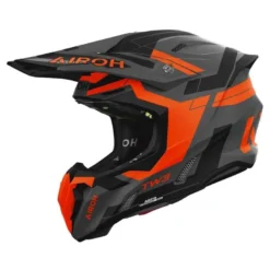 Kask cross AIROH TWIST 3 DYNASTY ORANGE MATT czarny szary pomarańczowy fluo