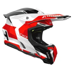 Kask cross AIROH TWIST 3 FANCY RED GLOSS czarny biały czerwony