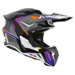 Kask cross AIROH TWIST 3 HUSTLE GLOSS szary biały fioletowy