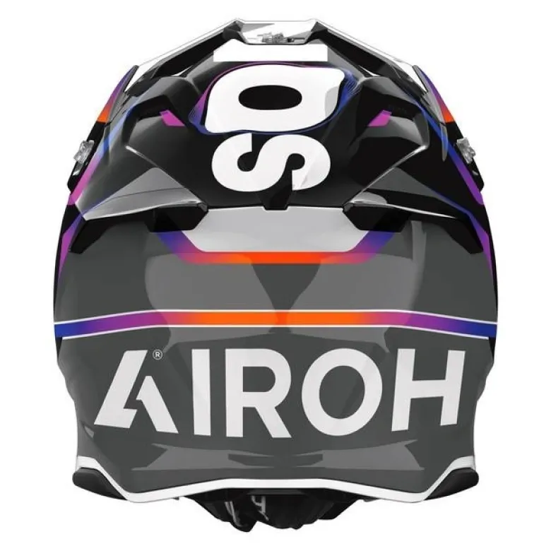 Kask cross AIROH TWIST 3 HUSTLE GLOSS szary biały fioletowy