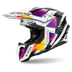 Kask cross AIROH TWIST 3 RAINBOW RAINBOW GLOSS biały fioletowy czarny