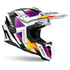Kask cross AIROH TWIST 3 RAINBOW RAINBOW GLOSS biały fioletowy czarny
