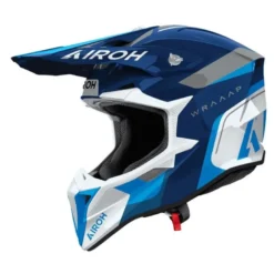 Kask cross AIROH WRAAAP CONQUER BLUE GLOSS niebieski biały szary
