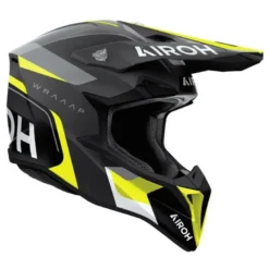 Kask cross AIROH WRAAAP CONQUER YELLOW MATT czarny szary żółty