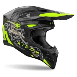 Kask cross AIROH WRAAAP DARKNESS MATT czarny żółty fluo