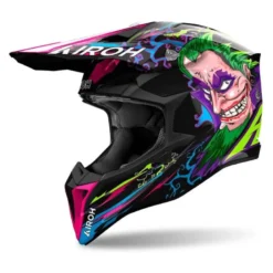 Kask cross AIROH WRAAAP MUSIC GLOSS zielony fioletowy różowy czarny