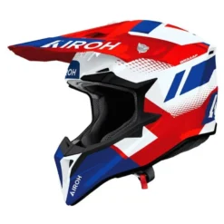 Kask cross AIROH WRAAAP VISION RED BLUE GLOSS biały czerwony niebieski