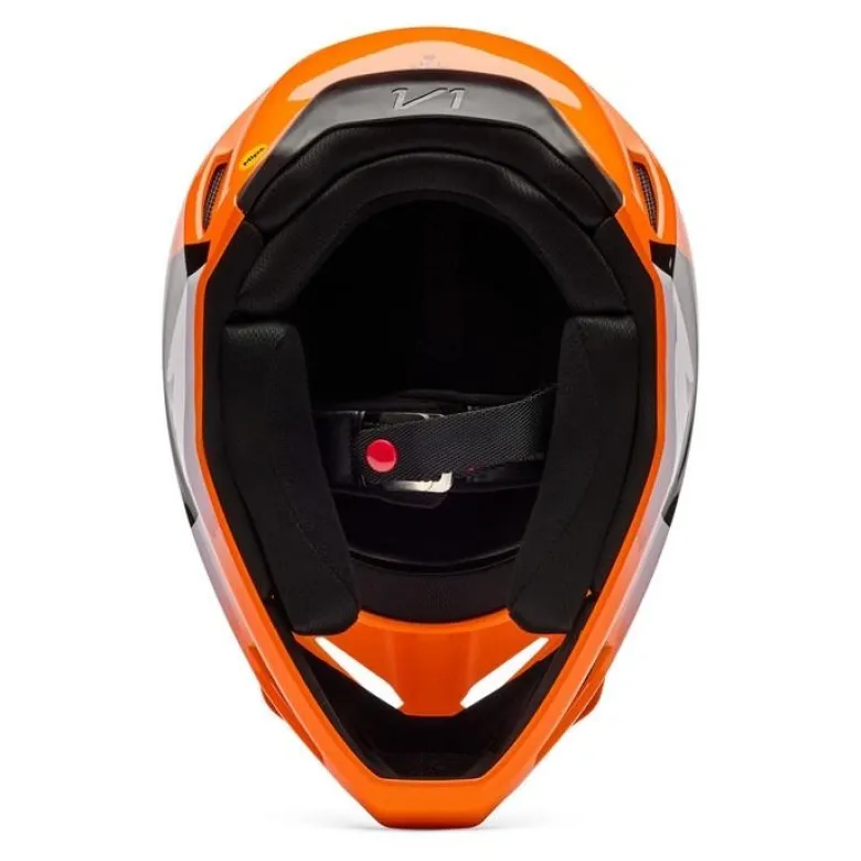 Kask cross dziecięcy FOX JUNIOR V1 SHIELD FLUO ORANGE pomarańczowy fluo czarny