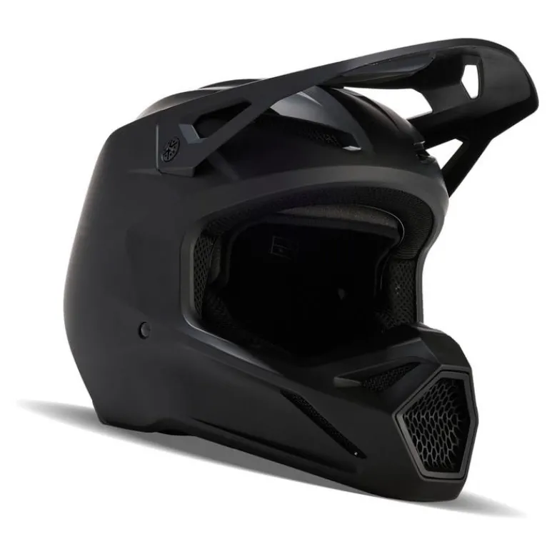 Kask cross dziecięcy FOX JUNIOR V1 SOLID BLACK MATT czarny mat