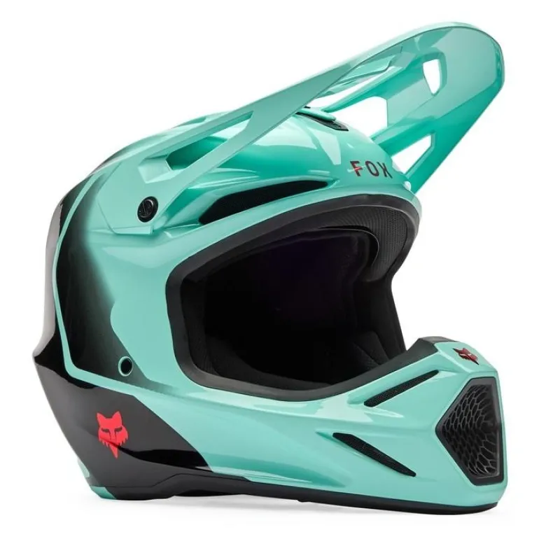 Kask cross FOX V3 DRIP TURQUOISE zielony czarny