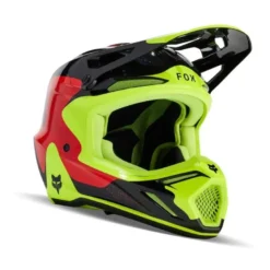 Kask cross FOX V3 REVISE RED/YELLOW żółty fluo czerwony czarny