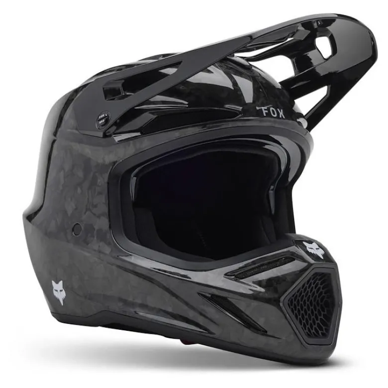 Kask cross FOX V3 RS CARBON SOLID BLACK czarny