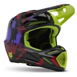 Kask cross FOX V3 THROTTLE FLUORESCENT YELLOW żółty fluo