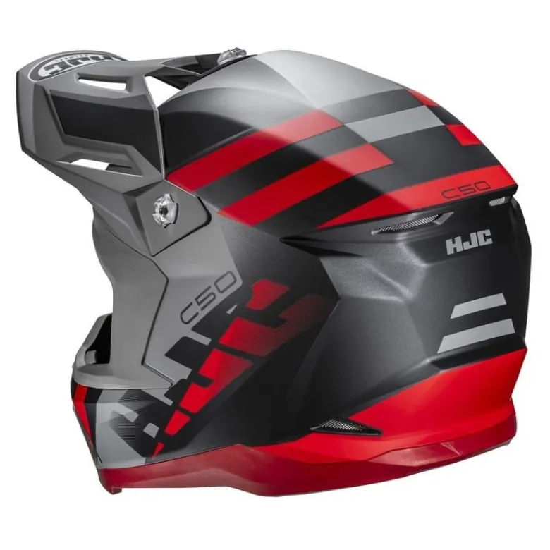 Kask cross HJC C50 MIRAGE GREY/RED szary czerwony