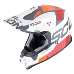 Kask cross SCORPION VX-16 EVO AIR ANALOG WHITE/ORANGE biały pomarańczowy