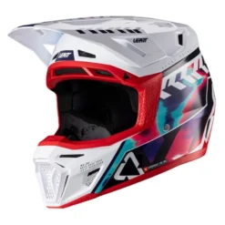 Kask cross z goglami LEATT KIT MOTO 8.5 ROYAL BLUE/RED niebieski czerwony
