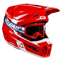 Kask cross z goglami LEATT KIT MOTO 3.5 RED czerwony