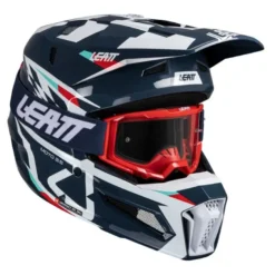 Kask cross z goglami LEATT KIT MOTO 3.5 V25 BLUE niebieski