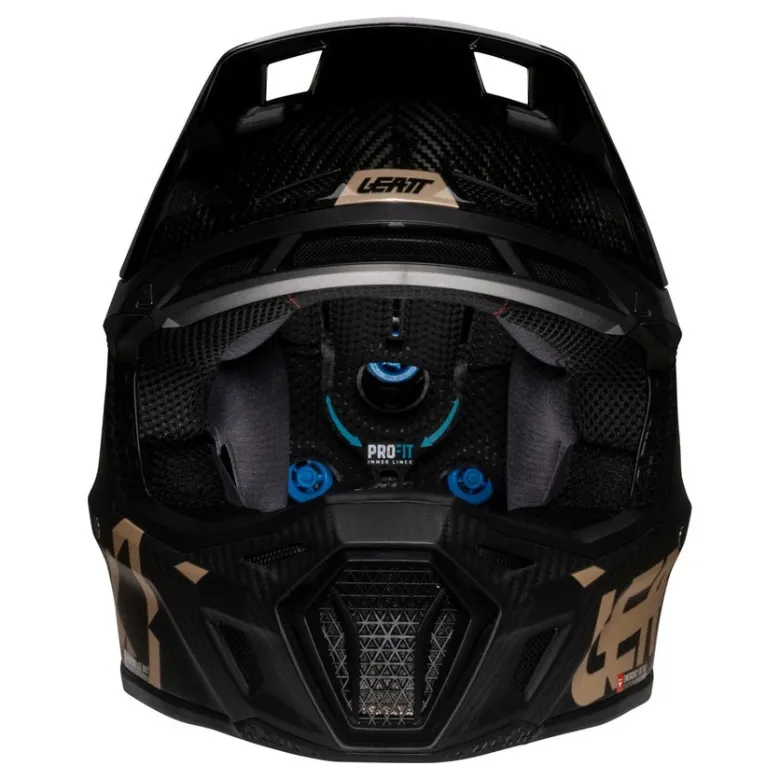 Kask cross z goglami LEATT KIT MOTO 9.5 V25 CARBON czarny złoty