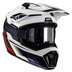 Kask cross z goglami LEATT KIT ADV 8.5 V25 ROYAL biały granatowy czerwony