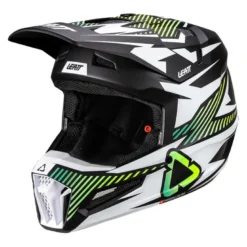 Kask cross z goglami LEATT KIT MOTO 3.5 STORM TEAL biały czarny żółty fluo
