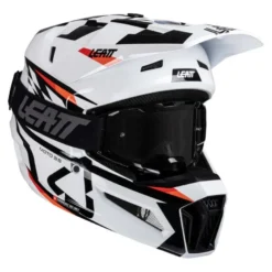 Kask cross z goglami LEATT KIT MOTO 3.5 V25 WHITE biały