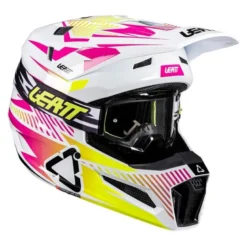 Kask cross z goglami LEATT KIT MOTO 3.5 STORM PINK różowy