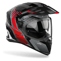 Kask integralny AIROH BANDIT SPICY RED GLOSS czerwony szary czarny