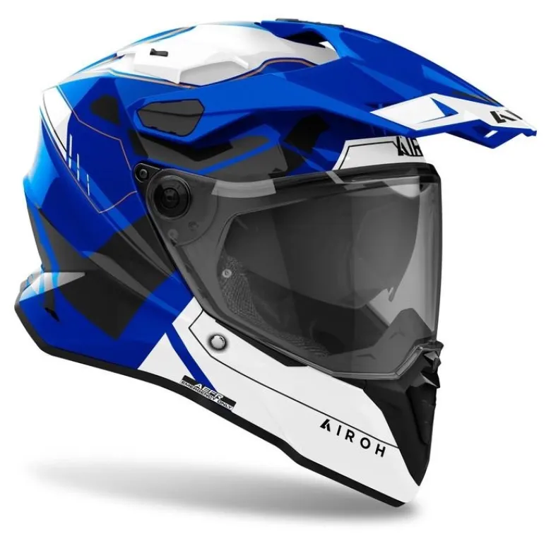Kask integralny AIROH COMMANDER 2 REVEAL BLUE GLOSS niebieski biały czarny