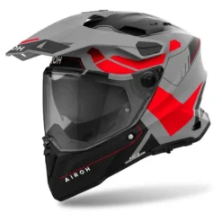 Kask integralny AIROH COMMANDER 2 REVEAL RED FLUO MATT czerwony fluo szary czarny