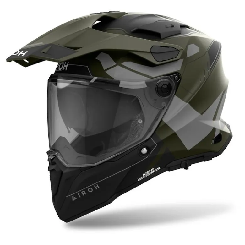 Kask integralny AIROH COMMANDER 2 REVEAL MILITARY GREEN MATT zielony szary czarny