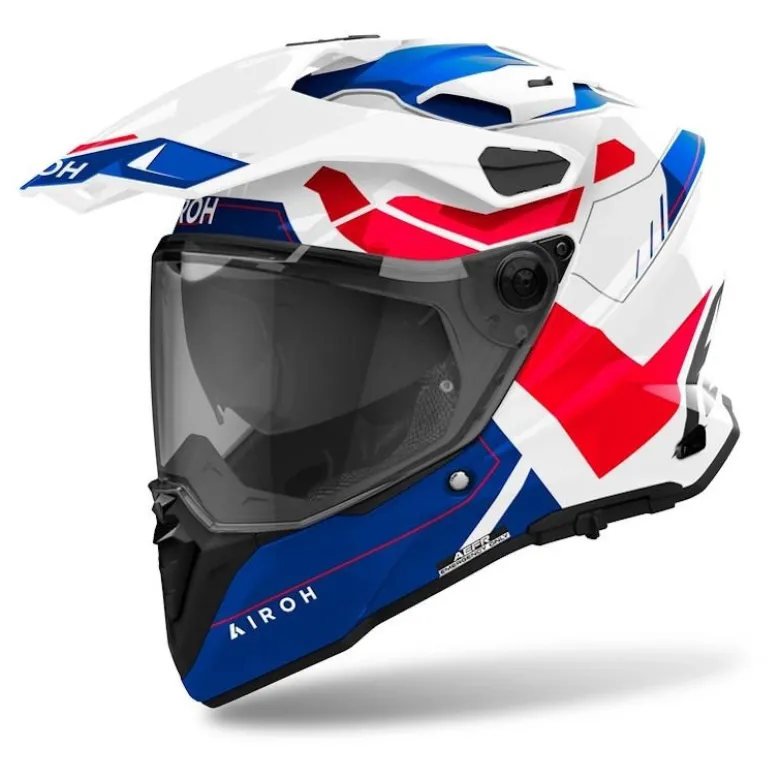 Kask integralny AIROH COMMANDER 2 REVEAL BLUE/RED GLOSS niebieski czerwony biały