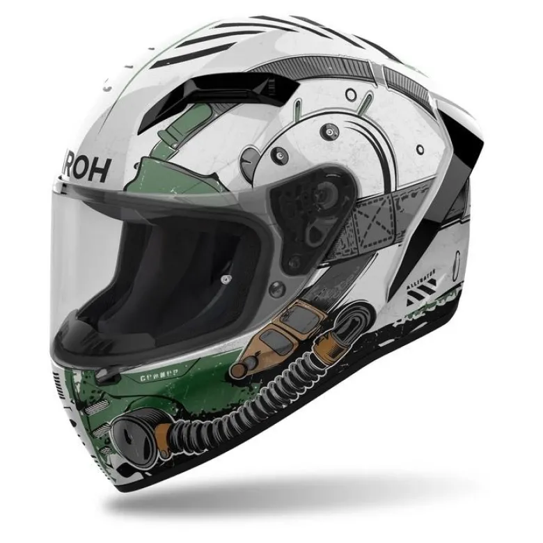 Kask integralny AIROH CONNOR ALLIGATOR GLOSS zielony biały