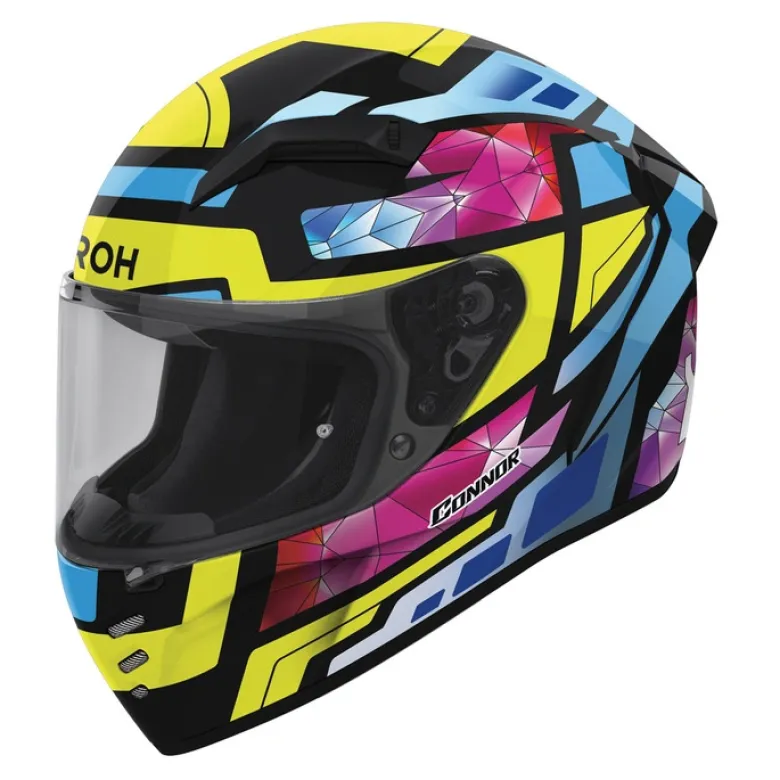 Kask integralny AIROH CONNOR STELLAR GLOSS niebieski żółty różowy