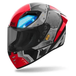 Kask integralny AIROH CONNOR BOT GLOSS szary czerwony czarny niebieski