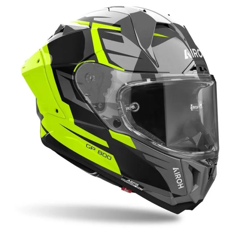 Kask integralny AIROH GP800 MASTER YELLOW GLOSS żółty fluo szary czarny