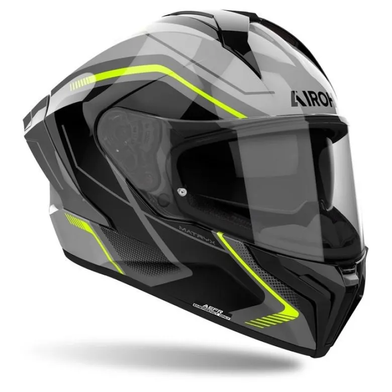 Kask integralny AIROH MATRYX WIDE YELLOW GLOSS żółty fluo szary czarny