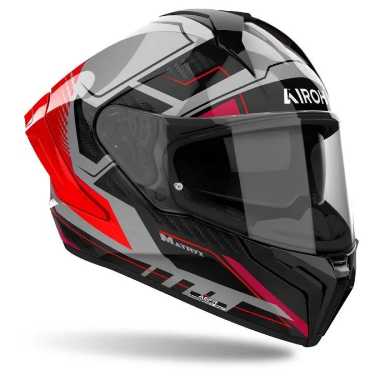 Kask integralny AIROH MATRYX ROCKET RED GLOSS czerwony szary czarny