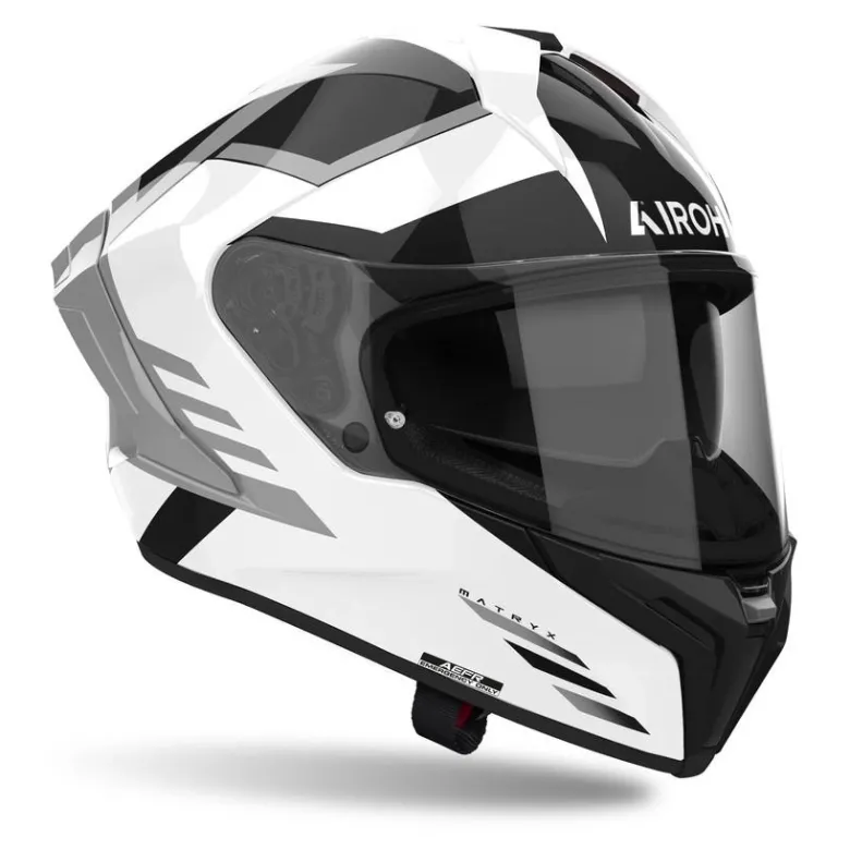 Kask integralny AIROH MATRYX THRON WHITE GLOSS biały szary czarny