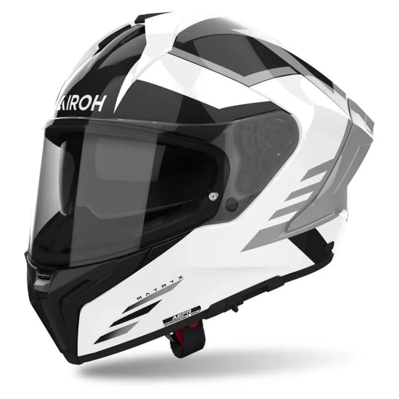 Kask integralny AIROH MATRYX THRON WHITE GLOSS biały szary czarny