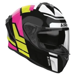 Kask integralny AIROH SPARK 2 LIVELY MINT GLOSS czarny żółty różowy biały